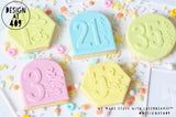 10 Number Stamps - You choose! Set of Numeral With Written Number Raised/Reverse Cookie Stamps