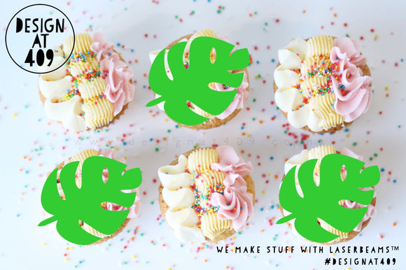 Palm Leaf Shaped Cut Out Cupcake Topper