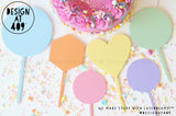 Pastel + Glitter Blank Acrylic Cake Toppers