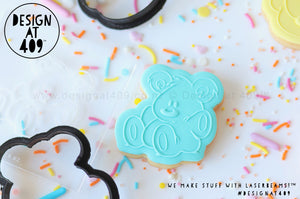 Teddy Bear Raised Acrylic Fondant Stamp (With Or Without Shaped Cutter)
