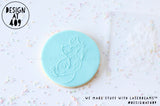 Floral Pregnancy Line Drawing Raised Acrylic Fondant Stamp