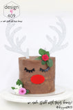 Large Antlers/Lashes/Nose Set Cake Topper