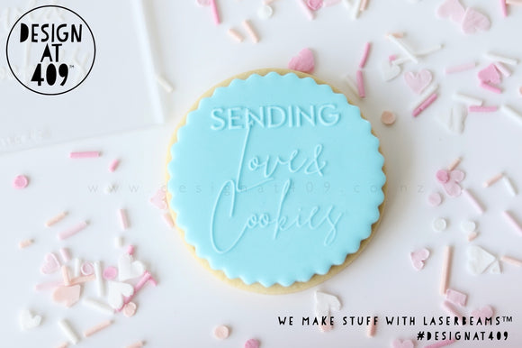 Sending Love & Cookies Raised Acrylic Fondant Stamp