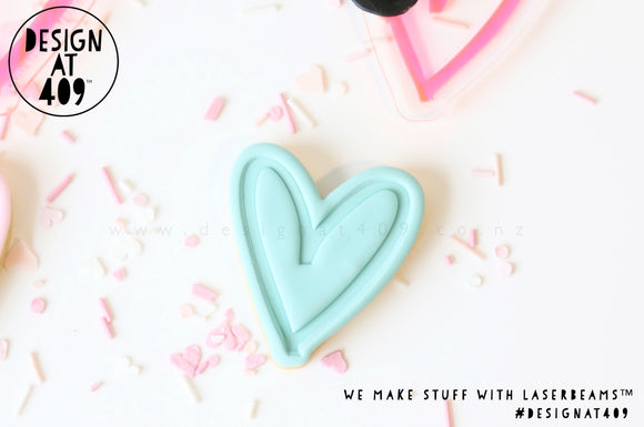Small Hand Drawn Heart Embossing Stamp & Cutter