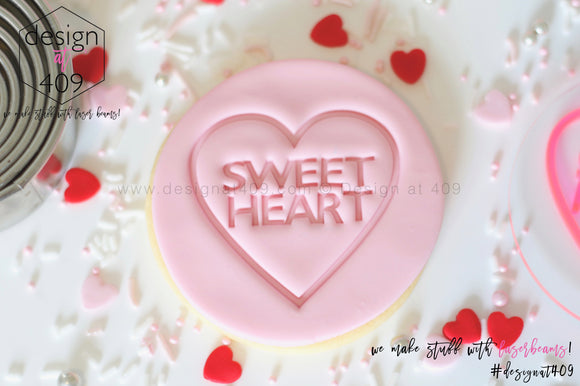 Sweet Heart Candy Heart Acrylic Embosser Stamp