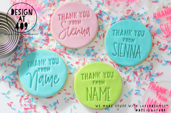 Thank You From Custom Name Acrylic Embosser Stamp