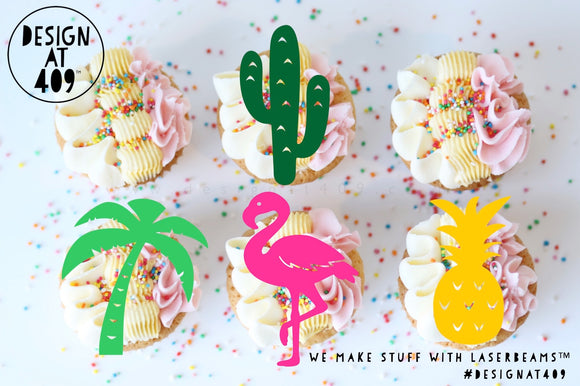 Tropical Shaped Cut Out Cupcake Topper
