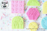 Tropical Leaves Patterned Raised Acrylic Fondant Stamp