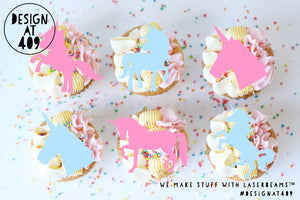 Unicorn Shaped Cut Out Cupcake Topper