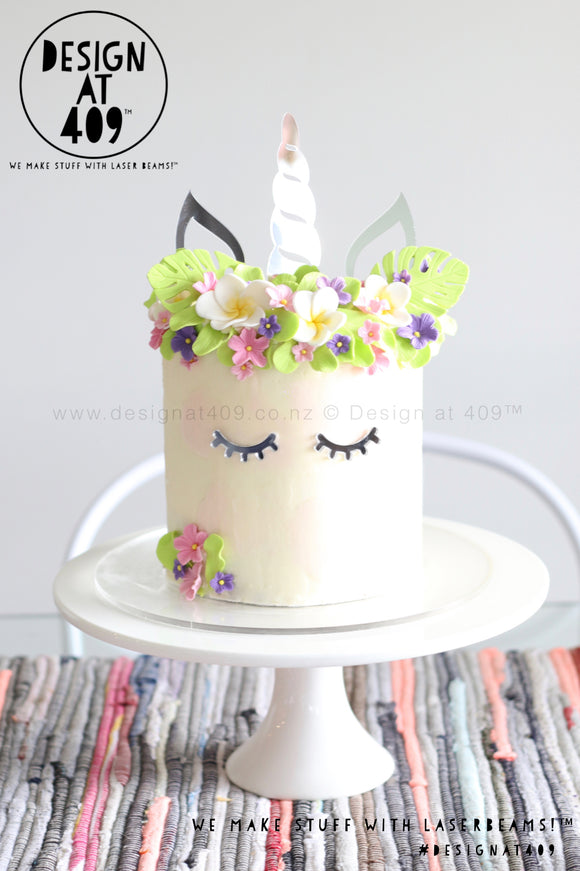 Unicorn Horn, Eyes & Ears Acrylic Cake Topper